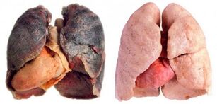 fajčiarom pľúca a zdravé