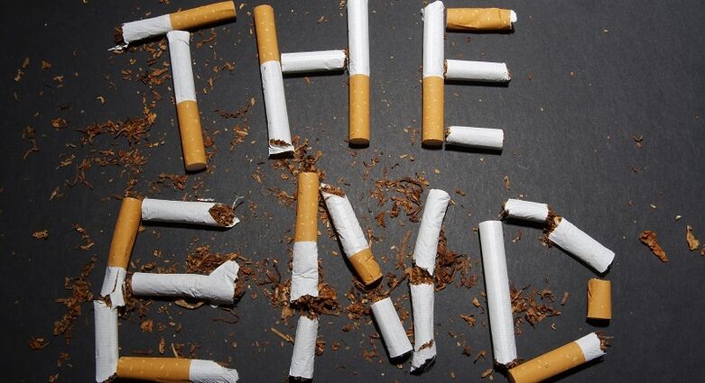 rozbité cigarety a následky odvykania od fajčenia